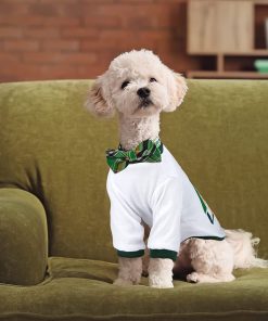 Pedgot 2 Pieces St. Patrick's Day Pet Shirts Dog Clothes Green Clover Puppy T-Shirt Shamrock Dog Sweatshirt 6