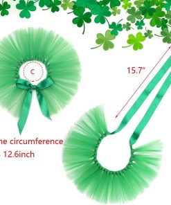Vehomy Pet Dog Saint Patrick's Day Costume - Green Dog Top Hat Dog Saint Patrick's Day Shamrock Bandana 3