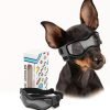 PETLESO Dog Goggles Small Breed, Dog Sunglasses for Small Breed UV Protection Eyewear for Small Dog Outdoor Riding Driving, Small Black