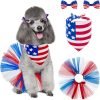 Dog Independence Day Bandana Bow Tie Hairpin Tutu Skirt, Pet Patriotic Costumes 4th of July Holiday Apparel, Puppy American Flag Outfit, Funny Accessories