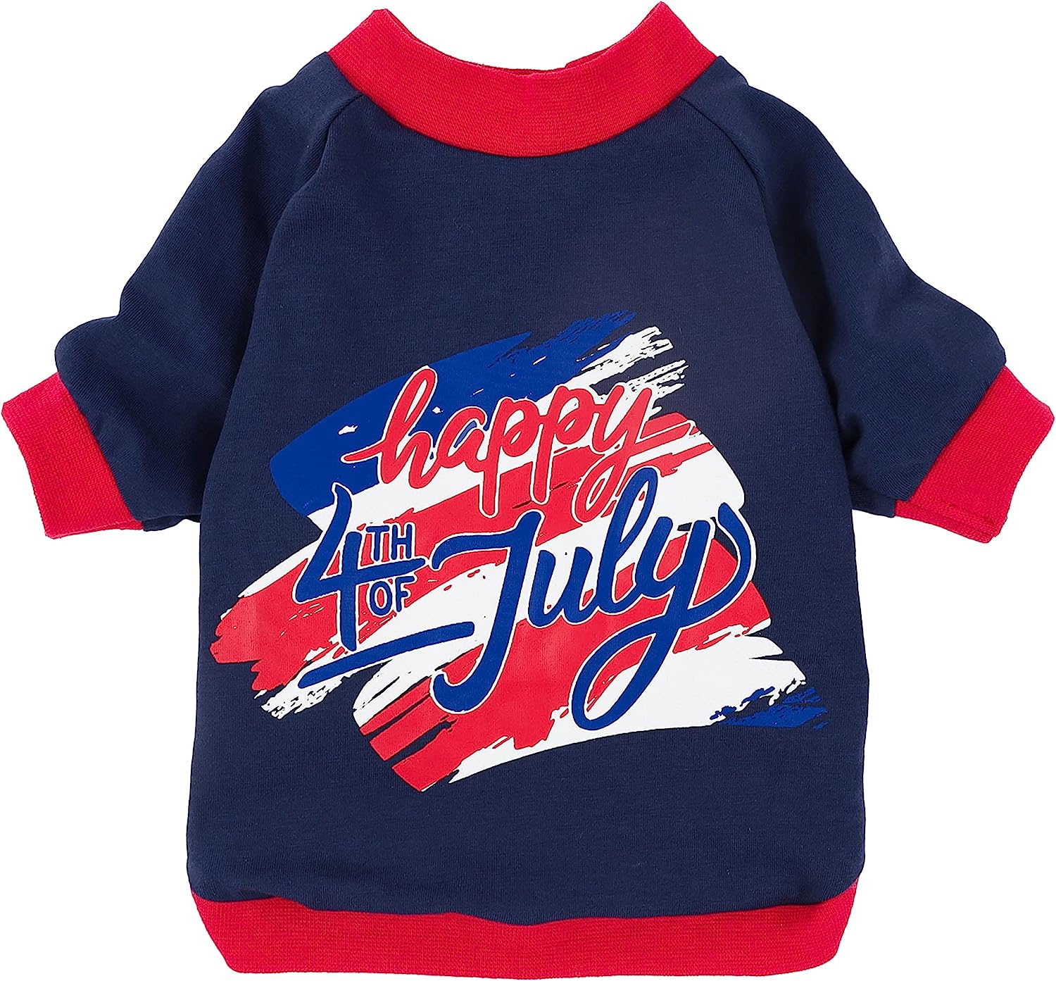 Fitwarm Happy 4th of July Dog Outfit, Holiday Dog Clothes for Small Dogs Boy, Fourth of July Pet Shirt, Patriotic Cat Costume, 100% Breathable Cotton