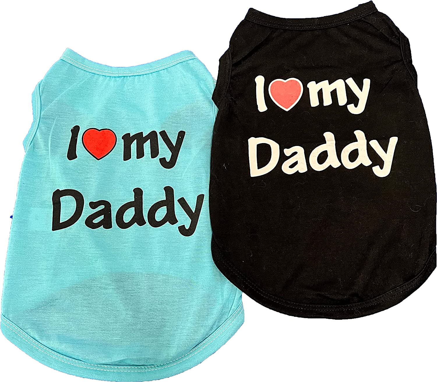 HillDog Shirts I Love My Dad-Daddy Clothes Doggy Slogan Costume Cute Heart Vest for Small Dogs Puppy T-Shirt (X-Small, Navy) 4