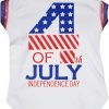 Petitebella 4th of July Independence Day Puppy Dog Shirt (White-USA Hemmed, X-Small)