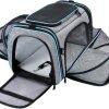 Maskeyon Airline Approved Pet Carrier, Large Soft Sided Pet Travel TSA Carrier 4 Sides