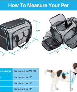 Maskeyon Airline Approved Pet Carrier, Large Soft Sided Pet Travel TSA Carrier 4 Sides 2