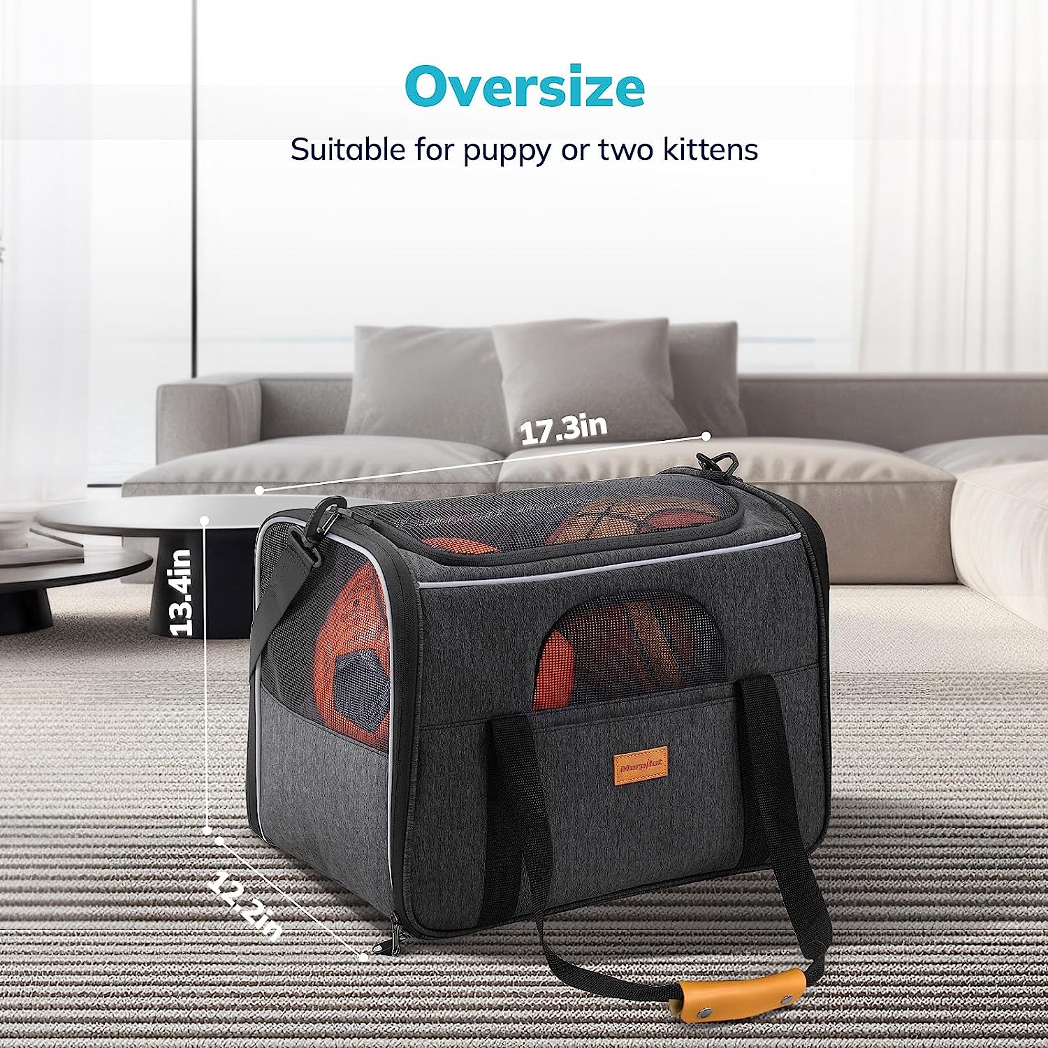 Pet Travel Carrier Bag, Morpilot Portable Pet Bag - Folding Fabric Pet Carrier, Travel Carrier Bag for Dogs or Cats 2