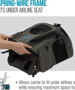 Sherpa 2-in-1 Backpack Travel Pet Carrier, Airline Approved & Guaranteed On Board - Gray, Medium 8