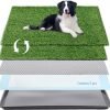 Choicons Dog Grass Pad with Tray Arificial Grass Patch for Dogs Potty Tray Fake Grass for Dogs to Pee On Turf with Tray for Litter Box Puppy Potty Training