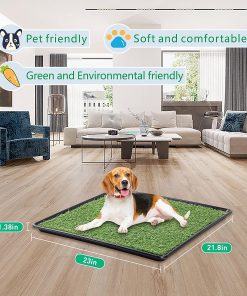 Choicons Dog Grass Pad with Tray Arificial Grass Patch for Dogs Potty Tray Fake Grass for Dogs to Pee On Turf with Tray for Litter Box Puppy Potty Training 2