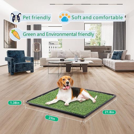 Choicons Dog Grass Pad with Tray Arificial Grass Patch for Dogs Potty Tray Fake Grass for Dogs to Pee On Turf with Tray for Litter Box Puppy Potty Training 2