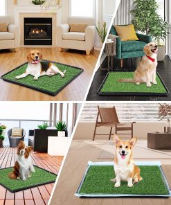 Choicons Dog Grass Pad with Tray Arificial Grass Patch for Dogs Potty Tray Fake Grass for Dogs to Pee On Turf with Tray for Litter Box Puppy Potty Training 6