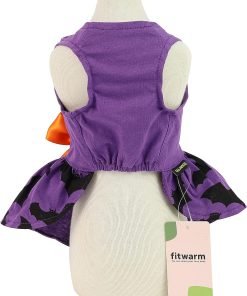 Fitwarm 100% Cotton I'm The Good Witch Halloween Dog Costume Puppy Dress Doggie Party One Piece with Bowknot Pumkin Bat Pet Vest Shirt Holiday Cat Outfits 2