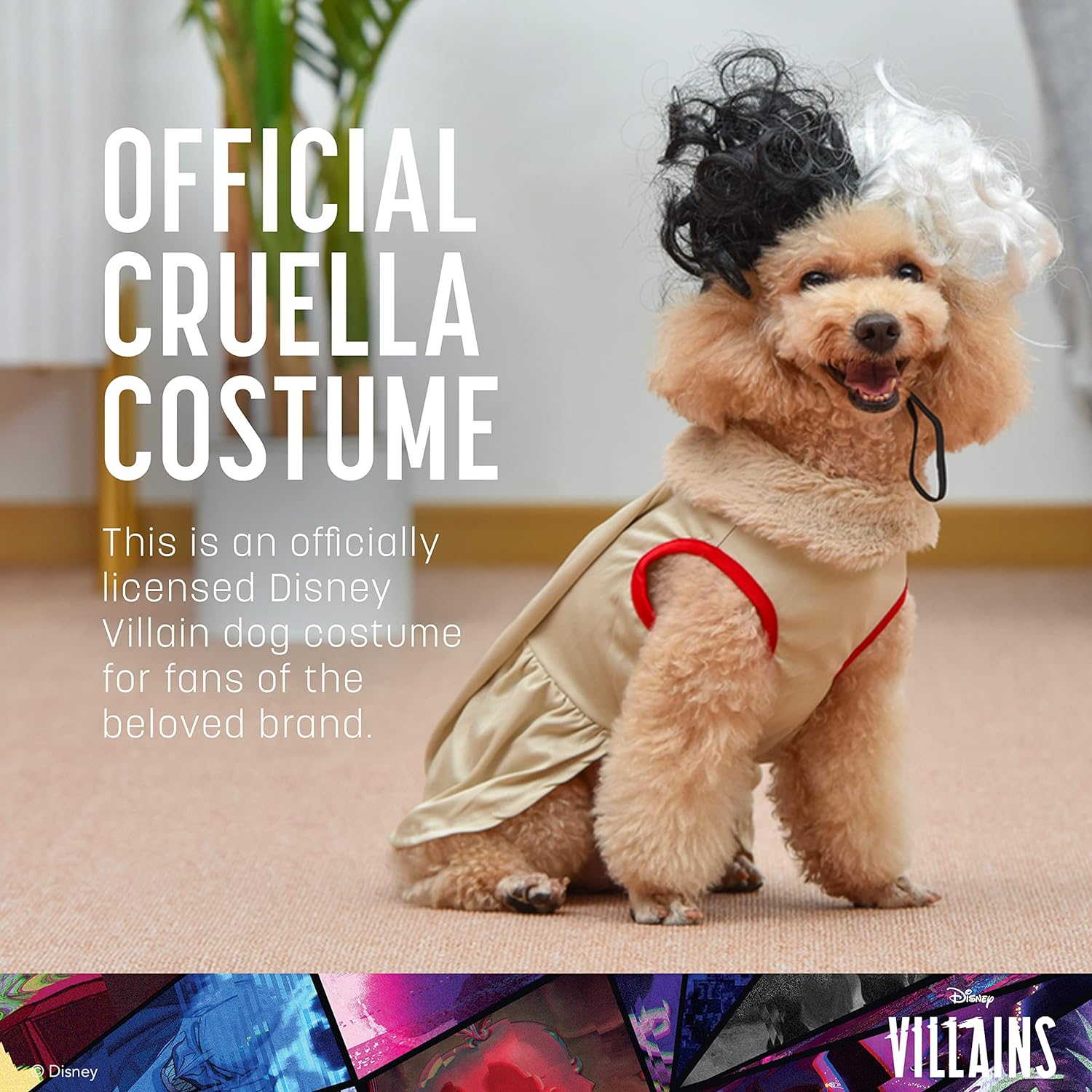 Disney for Pets Halloween Disney Villains Cruella Costume - Extra Small - Disney Villains Halloween Costumes for Dogs, Officially Licensed Disney Dog 2