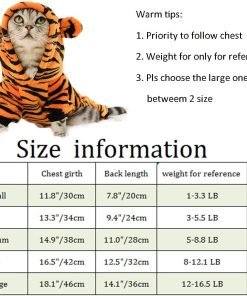 MQQYLBHDS Dog Tiger Halloween Costume Cat Hoodies with Bunny Ears and Tail Puppy Warms Hooded Coat Pet Winter Clothes for Small Medium Dogs Kitten Kitty 5