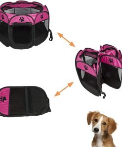 BEIKOTT Pet Playpen, Foldable Dog Playpens, Portable Exercise Kennel Tent for Puppies-Dogs-Cats-Rabbits, Dog Play Tent with Removable Mesh Shade Cover 3