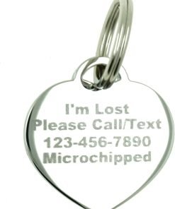 Custom Engraved Personalized Stainless Steel Small Heart Rhinestones Dog Cat Pet ID Jewelry Bling Tag 2