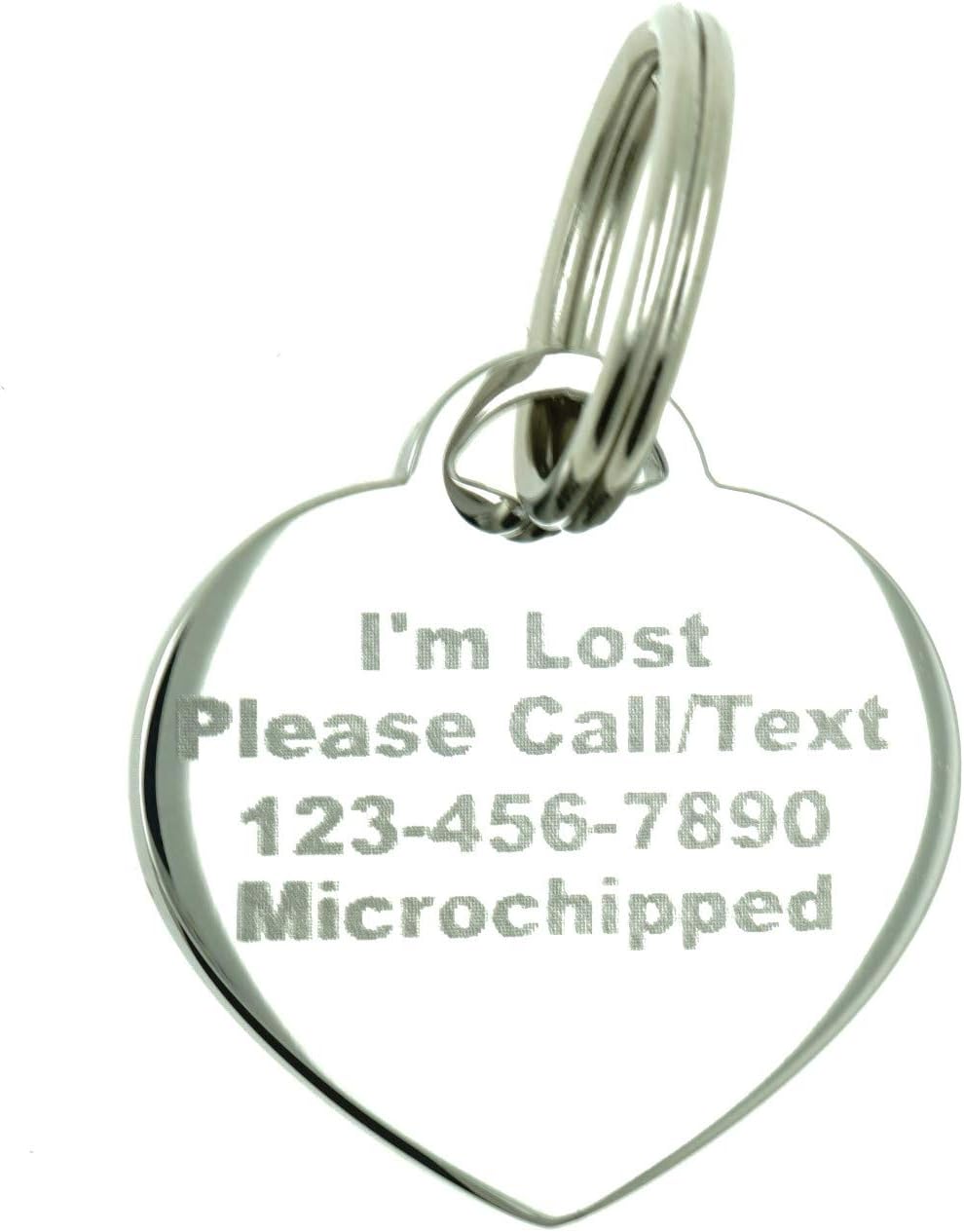 Custom Engraved Personalized Stainless Steel Small Heart Rhinestones Dog Cat Pet ID Jewelry Bling Tag 2 Custom Engraved Personalized Stainless Steel Small Heart Rhinestones Dog Cat Pet ID Jewelry Bling Tag 2