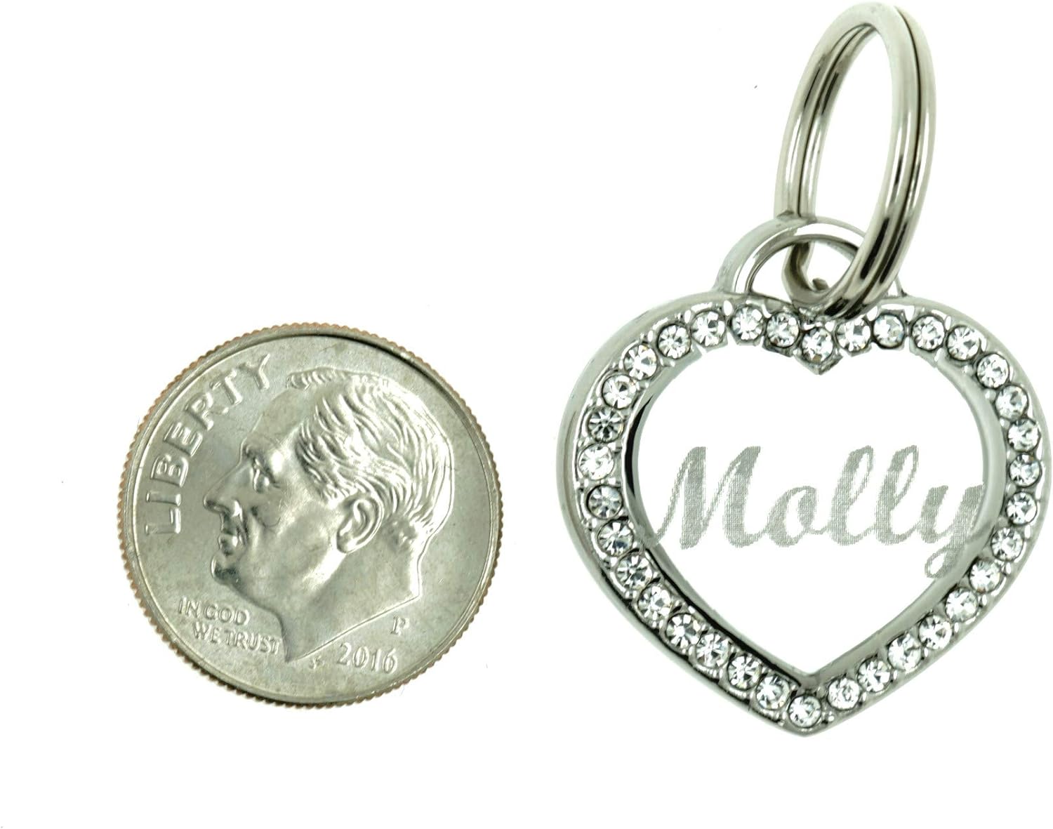 Custom Engraved Personalized Stainless Steel Small Heart Rhinestones Dog Cat Pet ID Jewelry Bling Tag 3 Custom Engraved Personalized Stainless Steel Small Heart Rhinestones Dog Cat Pet ID Jewelry Bling Tag 3