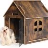 Dog House Indoor Kennel, for Small Dogs or Other Small Animals Such as Cats and Rabbits, Wooden Detachable, with Air Vents and Elevated Floor (Color-2)