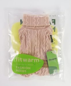 Fitwarm Knitted Dog Sweaters, Turtleneck Pet Pajamas, Dog Winter Clothes for Small Dogs Girl, Cat Apparel, Baby Pink, XS 7