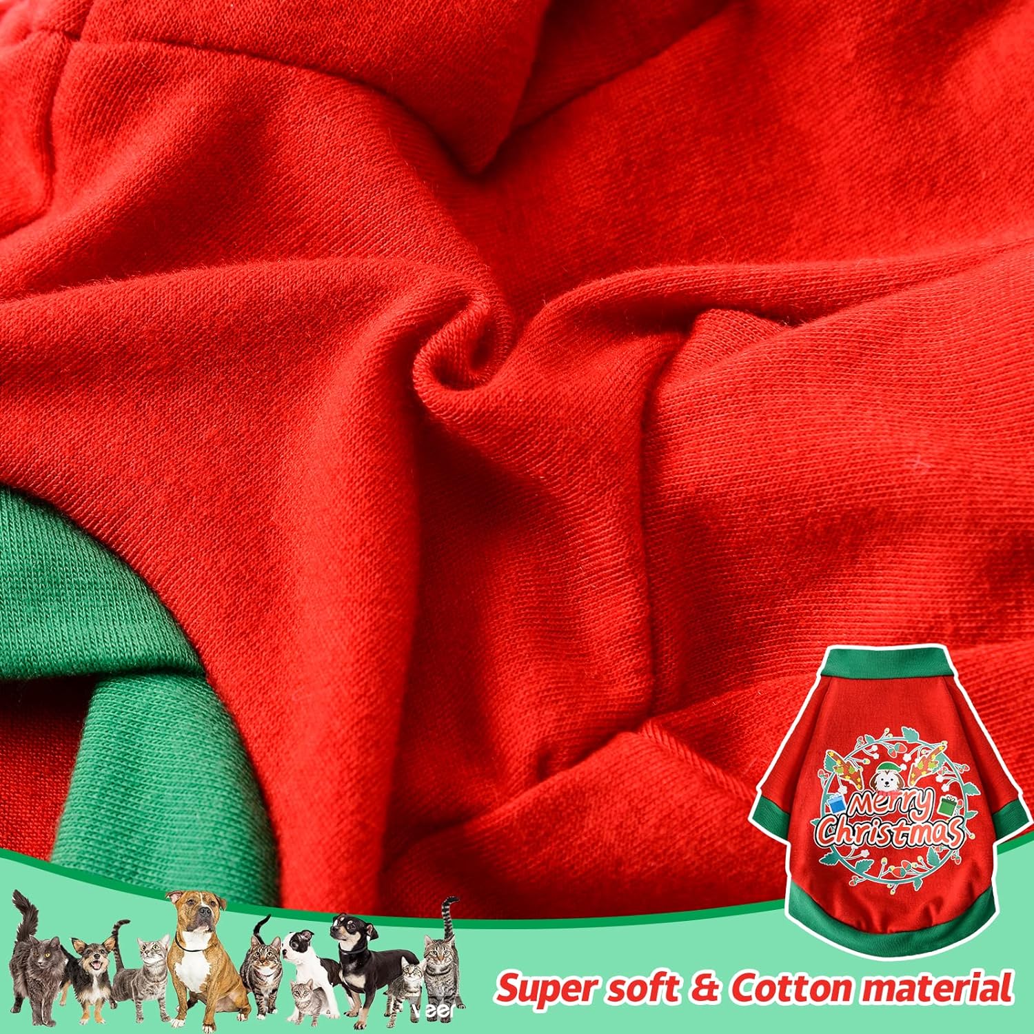 Christmas Dog Shirt Pet Dog Clothes for Small Dogs Boy Girl Holiday Chihuahua Yorkie Dog Outfit Apparel Xmas Puppy Clothing Cat Shirts for Cats Only Costume 3