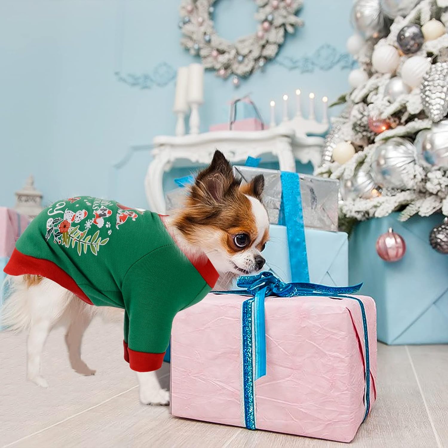 Christmas Dog Shirt Pet Dog Clothes for Small Dogs Boy Girl Holiday Chihuahua Yorkie Dog Outfit Apparel Xmas Puppy Clothing Cat Shirts for Cats Only Costume 5
