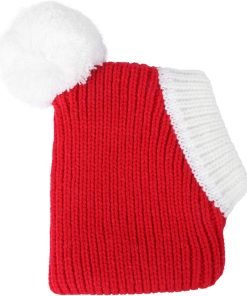 POPETPOP Christmas Dog Hat - Funny Crocheted Snood Dog Hat Red Warm Winter Dog Hat Knit Snood Headwear Cat Hat Neck Ear Warmer Headband Protector- XS