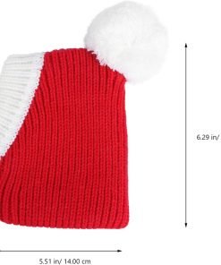 POPETPOP Christmas Dog Hat - Funny Crocheted Snood Dog Hat Red Warm Winter Dog Hat Knit Snood Headwear Cat Hat Neck Ear Warmer Headband Protector- XS 7