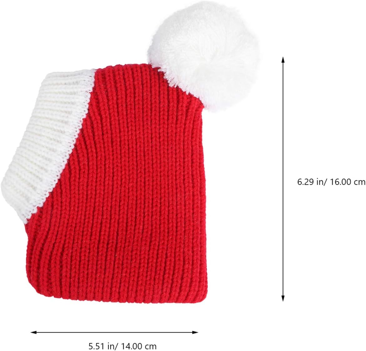 POPETPOP Christmas Dog Hat - Funny Crocheted Snood Dog Hat Red Warm Winter Dog Hat Knit Snood Headwear Cat Hat Neck Ear Warmer Headband Protector- XS 7