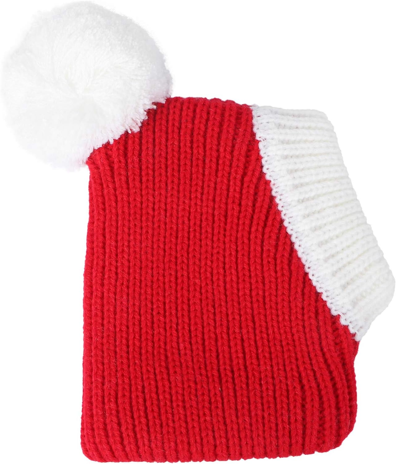 POPETPOP Christmas Dog Hat - Funny Crocheted Snood Dog Hat Red Warm Winter Dog Hat Knit Snood Headwear Cat Hat Neck Ear Warmer Headband Protector- XS