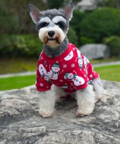 Snowman Snowflake Cotton Pet Dog Pajamas for XSmall Dogs Cats Kitten,Back Length 9 XSmall 6