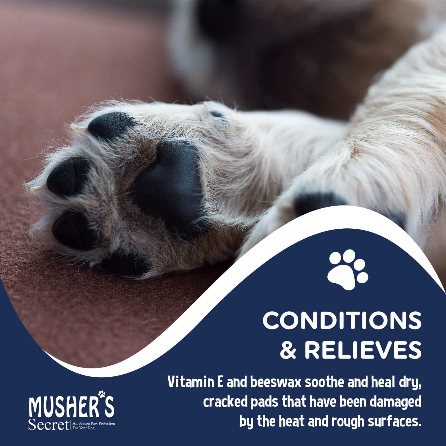 Musher's Secret Dog Paw Wax 200 g (7oz) - Moisturizing Dog Paw Balm that Creates an Invisible Barrier That Protects and Heals Dry Cracked Paws 6