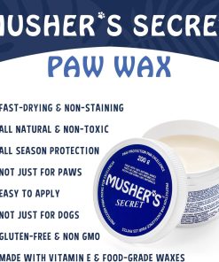 Musher's Secret Dog Paw Wax 200 g (7oz) - Moisturizing Dog Paw Balm that Creates an Invisible Barrier That Protects and Heals Dry Cracked Paws 9
