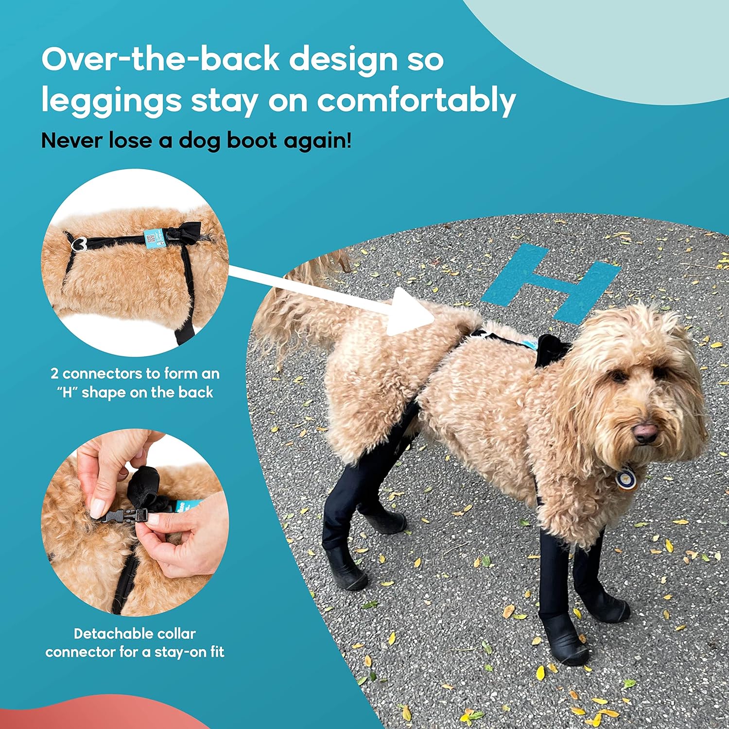 Walkee Paws New Deluxe Easy-On Stay-On Dog Boot Leggings, Seen on Shark Tank, Dog Snowboots for Winter, Rain, Wet & Snow, Chemicals, Never Lose a Boot Shoe or Sock Again (Black, XS Short) 2