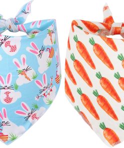 2 Pack Easter Dog Bandana,Triangle Bibs Pet Scarf for Puppy Cat