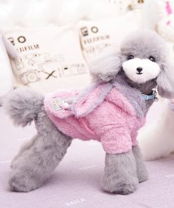 ANIAC Fleece Small Dog Hoodies with Bunny Ears Easter Christmas Dog Costume Winter Cat Clothes Cold Weather Coat for Chihuahua Teddy Yorkie Pug 3