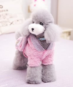 ANIAC Fleece Small Dog Hoodies with Bunny Ears Easter Christmas Dog Costume Winter Cat Clothes Cold Weather Coat for Chihuahua Teddy Yorkie Pug 4