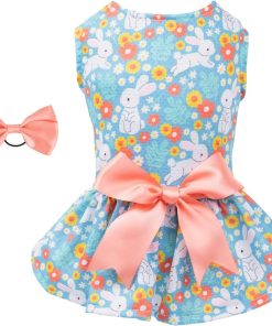 CuteBone Dog Dress Easter Day Girl Puppy Skirt Cat Outfit Pet Clothes for Small Dogs Costume Birthday Gift BF08XXS
