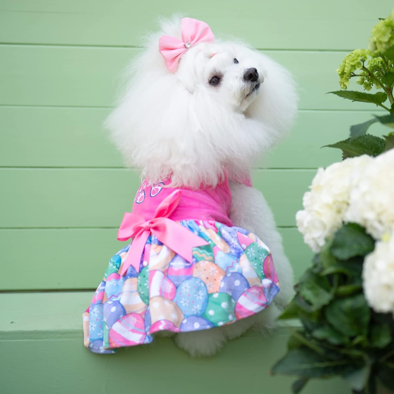 CuteBone Happy Easter Eggs Dog Dress Velvet for Small Dogs Girl Pink Puppy Dresses Dog Clothes CVA18XXS-D 7