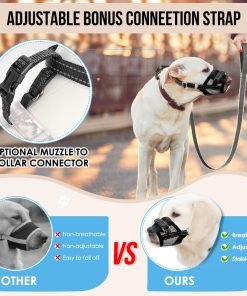 SlowTon Dog Muzzle - Soft Mesh Dog Mouth Guard for Small Medium Large Sized Dogs Chihuahua Husky Labrador Retriever, Quick-Dry Adjustable Loop Anti Biting Barking 5