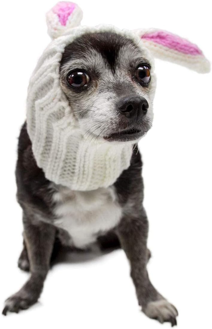Zoo Snoods Bunny Costume for Dogs & Cats, Small - Warm No Flap Ear Wrap Hood for Pets 6