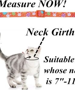 BoomBone Easter Cat Collar Breakaway with Bell,Orange Puppy Collar for Small Dogs 3