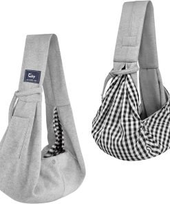 CUBY Dog and Cat Sling Carrier - Hands Free Reversible Pet Papoose Bag - Soft Pouch and Tote Design - Suitable for Puppy, Small Dogs Cats Outdoor (Classic Grey)… - 7