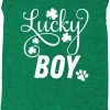 Dog Apparel Lucky Boy Letter Print Clover Shirts for Small Large Dog Vest Puppy Gift St Patrick's Day Costume (X-Small, Green01)