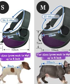 Dog Cat Sling Carrier, Adjustable Padded Shoulder Strap, with Mesh Pocket for Outdoor Travel (S - Up to 5 lbs, Light Purple - Grey) - 7