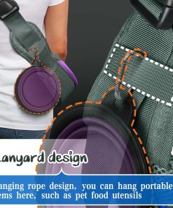 Dog Cat Sling Carrier, Adjustable Padded Shoulder Strap, with Mesh Pocket for Outdoor Travel (S - Up to 5 lbs, Light Purple - Grey) - 8