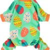 Fitwarm Easter Egg Dog Pajamas, Holiday Dog Clothes for Small Dogs Girl Boy, Pet Easter Outfit, Puppy Cat Onesie, Lightweight Velvet