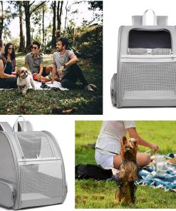 Texsens Pet Backpack Carrier for Small Cats Dogs - Ventilated Design, Safety Straps, Buckle Support, Collapsible - Designed for Travel, Hiking & Outdoor Use - 7