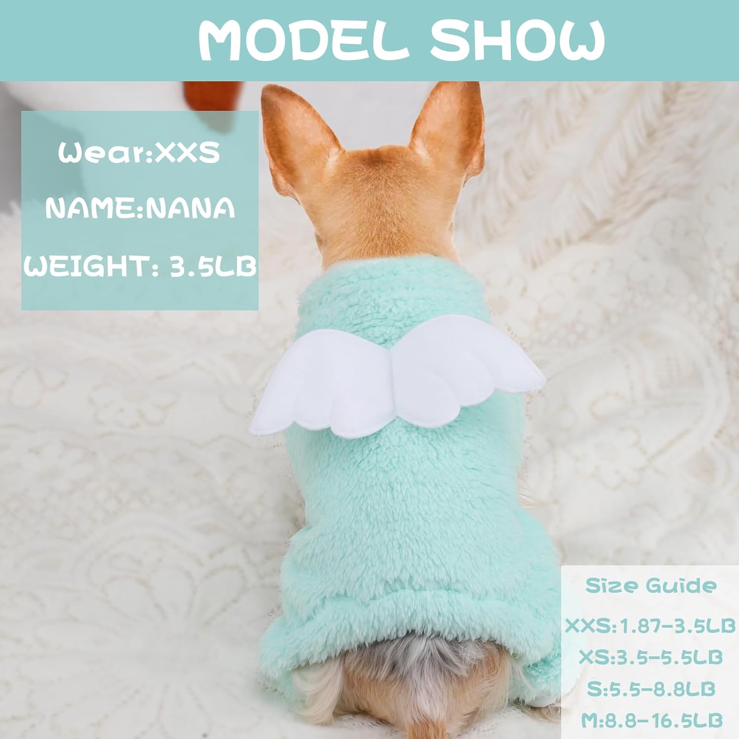 Winter Dog Pajamas for Small Dogs, Fall Dog Sweater, Warm Fleece Puppy Pjs Clothes Chihuahua Yorkie Tiny Dog Clothes Outfit, XXS~M, Pet Cat Sweater (XX-Small) 3