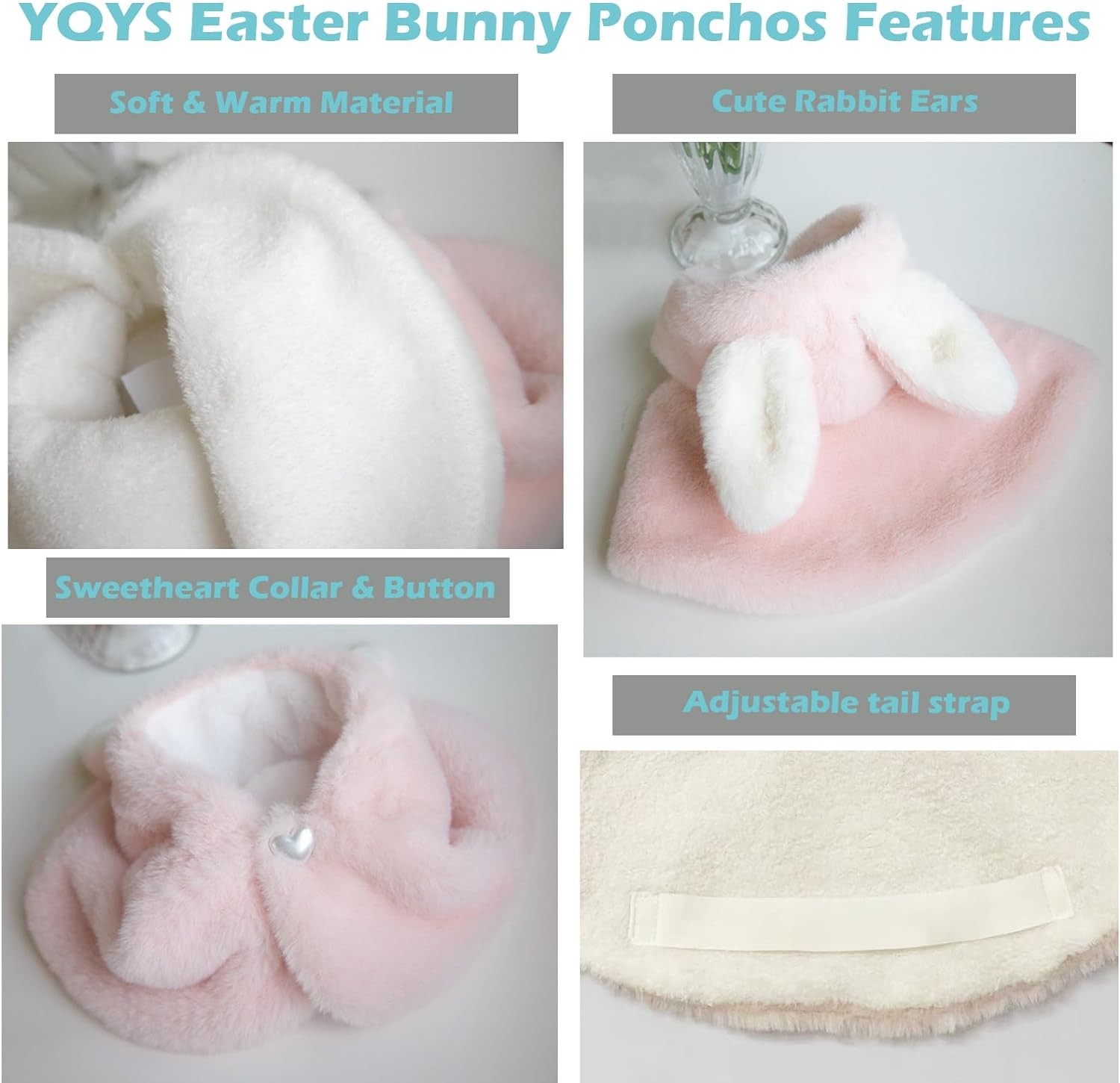 YQYS Pet Ponchos, Warm Plush Poncho for Small Breeds Dogs and Cats, Easter Outfit for Dog, Rabbit Costume for Puppy, Dog Bunny Costumes, Teacup Puppy Clothes 5 YQYS Pet Ponchos, Warm Plush Poncho for Small Breeds Dogs and Cats, Easter Outfit for Dog, Rabbit Costume for Puppy, Dog Bunny Costumes, Teacup Puppy Clothes 5